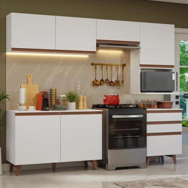 Imagem de Armário de Cozinha Completa 250cm Branco Reims Madesa 08, Branco