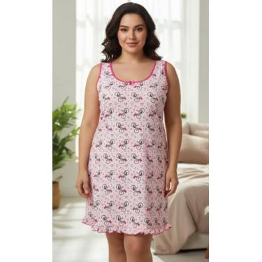 Imagem de Camisola Regata Plus Size Bem Grande Nº 48 Ao 54 - Carlota, 50, Estamp
