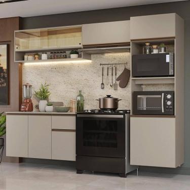 Imagem de Armário De Cozinha Completa 260 Cm Suspenso Nice Madesa 10 Crema