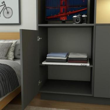 Imagem de Closet Deslizante Multiuso com Trilho Telescópico  Prateleira Organiza