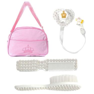 Imagem de Bolsa Maternidade Rosa Com Pentinho E Escovinha Para Boneca