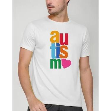 Imagem de Camiseta Camisa Algodão Feminina Masculina Adulto Campanha Abril Azul 