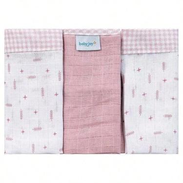 Imagem de Pano de Boca para Bebê 03 Unidades Baby Joy Clássicos, Flechas Rosa