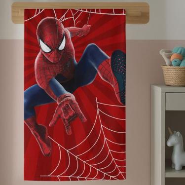 Imagem de Toalha de Banho Infantil Estampada Aranha Herói Menino Máscara Aventur