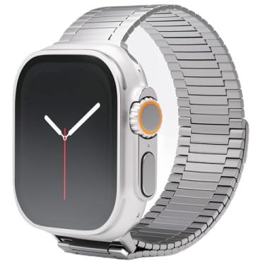 Imagem de Ultra Supply Co. Pulseira Ultra 2 Milanese Link compatível com Apple Watch Ultra 2, 1 de titânio - Pulseira de metal de 49 mm