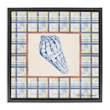 Imagem de Stupell Industries Arte de parede Sea Treasures on Plaid Black Floating Canvas Floater, design por Lee Ann Sanders, 63 x 63 cm