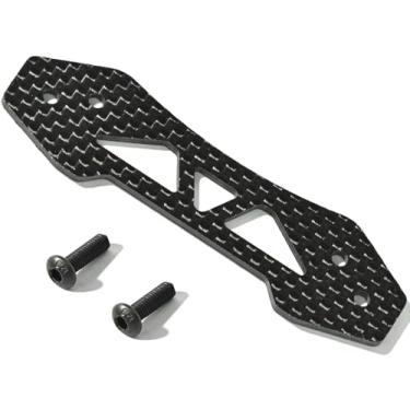 Imagem de RcThjia Carbon Fiber Front Bumper Fixed Mount Plate for Tamiya TT-02/TT-02D/TT-02R/TT-02SR/TT-02S/TT-02SRX, Replacement for Part #TATT-077, 2.5mm Thickness for Enhanced Rigidity & Stability TT02