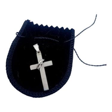 Imagem de Pingente Aço Inox argola Cruz Oração Pai Nosso crucifixo - ASA