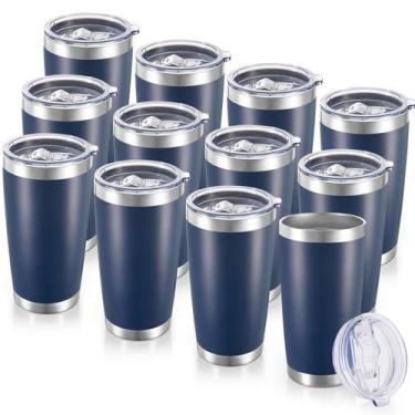 Imagem de Copo Cool Yoleb de aço inoxidável 600 ml com tampa de 20 onças, pacote