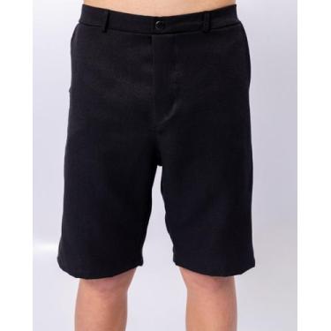 Imagem de Bermuda Social Sarja Masculina Juvenil com Bolsos Frontais, Elástico n