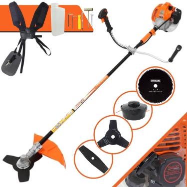Imagem de Roçadeira Robusta Vulcan VR520H À Gasolina 2T 52cc 2,5HP de Alta Performance Com Carretel Nylon e Faca 3 Pontas + EXTRA Faca 2 Pontas e Faca 80 Dentes