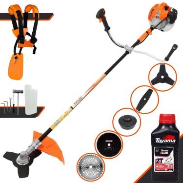 Imagem de Roçadeira Vulcan VR520H 52cc 2,5HP Com Carretel de Nylon + Lâmina Facão + Lâmina 3 Pontas + Lâmina 40 Dentes Vídea + Lâmina 80 Dentes + ÓLEO TOYAMA 2T