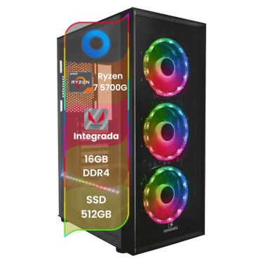 Imagem de PC Gamer TOP Concórdia Processador AMD Ryzen 7 5700G 16GB SSD 512GB Fonte 600W FreeDos