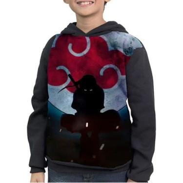 Imagem de Moletom Infantil Naruto Uzumaki Shippuden Itachi Uchiha - smoke, Preto