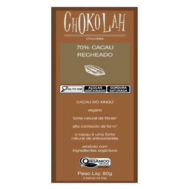 Imagem de Chocolate 70% Cacau Recheado Orgânico CHoKolaH 80g