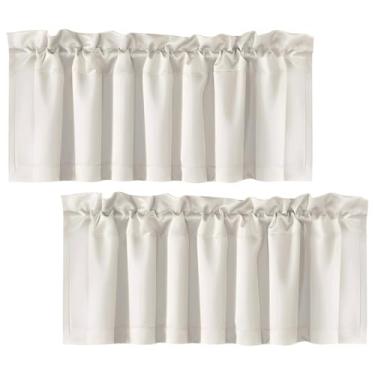 Imagem de Saia blackout de poliéster com 2/4 painéis, cortinas blecaute de luz natural elegante com bolso para haste, saia decorativa versátil para cozinha, sala de estar, café, banheiro, lavanderia (branco 2)