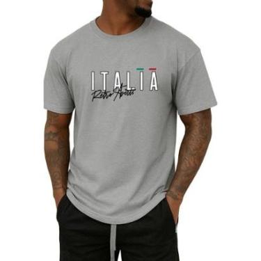 Imagem de Camiseta Masculina Itália Retro Básica Toque Macio e Durável-Masculino