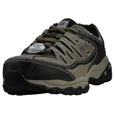 Imagem de Skechers Tênis masculino Cankton Steel Toe Electrical Hazard Construction Shoes, Pebble/Preto, 9 X-Wide