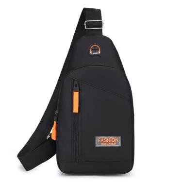 Imagem de Bolsa tiracolo para mulheres, homens, mochila de ombro, bolsa mensageiro, bolsa para celular, bolsa de mão, pochete para trilhas, viagens, acampamento, Estilo 4: preto, Compact