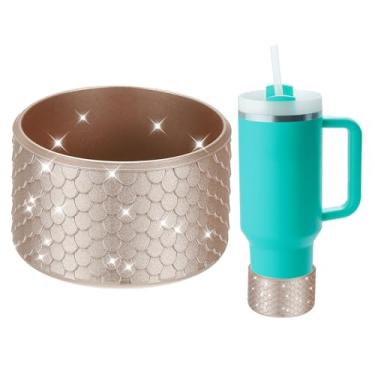 Imagem de Bota de silicone para garrafa de água para copo de 340 a 1,134 g, capa protetora de fundo de água antiderrapante para acessórios de copo de garrafa de água, ouro rosa