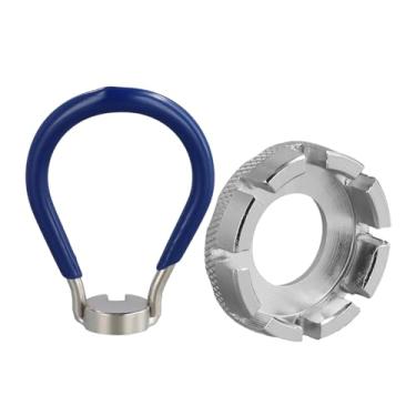 Imagem de 2 peças 6 em 1 ferramenta de chave de raio de bicicleta, kit de correção de aro de calibre 10-15 para manutenção de roda