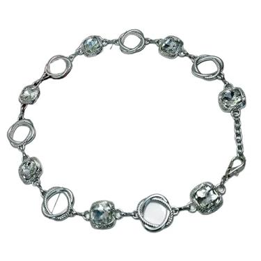 Imagem de Cinto punk gótico para homens e mulheres – ajustável, leve com fivela de metal – design geométrico circular para jeans, saias, calças – presente estilo Halloween (preto)