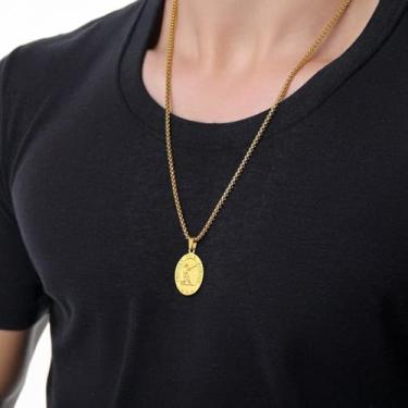 Imagem de Colar para homens e mulheres, pingente de fé de aço inoxidável, Sebastian, machados, cruz, árvore da vida, pingente religioso, minúsculo, colar com pingente de fé, One Size, Aço inoxidável, Sem Pedra