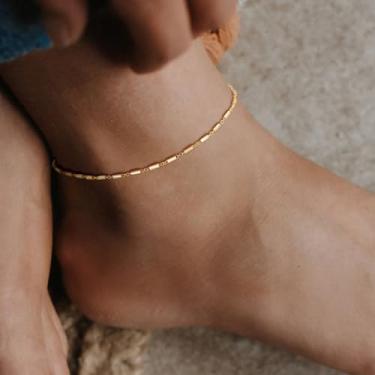 Imagem de Tornozeleira de ouro cilíndrica feminina 1,7 mm