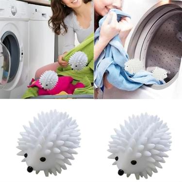 Imagem de 2 bolas de roupa reutilizáveis, fofas e eficazes reduzem as rugas e limpam roupas para máquina de lavar