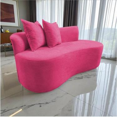 Imagem de Namoradeira Sofá Feijão Hana Orgânica Couro Rosa Pink - Mansão Decor