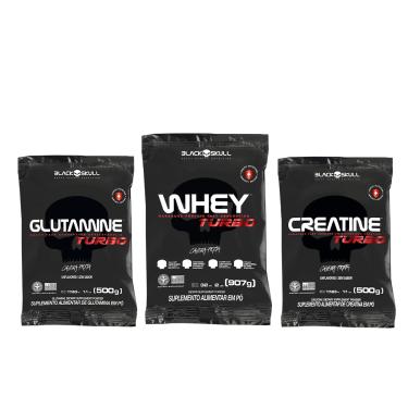 Imagem de KIT TURBO WHEY + GLUTAMINA + CREATINA KIT TURBO WHEY (BAUNILHA) + GLUTAMINA + CREATINA