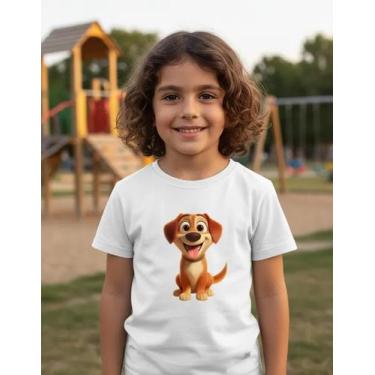 Imagem de Camiseta Infantil Slim Algodão Estampada Doguinho Caramelo - LOJA RPER