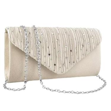 Imagem de Bolsa de ombro feminina para noite, bolsa de ombro transversal para festa de casamento, Dourado, Medium