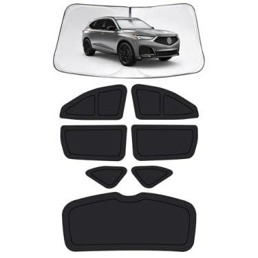 Imagem de Persianas de janela de carro para Acura MDX 2021-2026, capas de janela de carro completas para privacidade, para-sol para MDX janelas laterais do para-brisa dianteiro traseiro para bloquear UV e