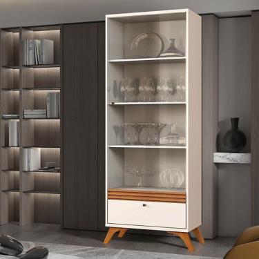 Imagem de Cristaleira Madrid Sala De Estar Off White/naturale