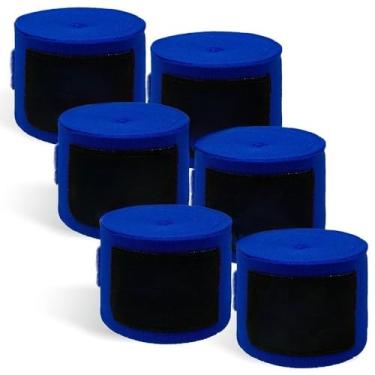Imagem de Bandagem Elastica, Kit Bandagem Elástica 5m C/ 3 Pares - Boxe Muay Thai, 5cm×5m(Azul)