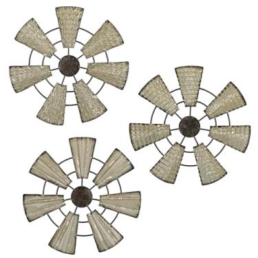 Imagem de Briful Decoração de parede de 30,5 cm Pacote com 3 peças de metal branco e preto placa radial decoração de parede com acento moderno decoração de parede para casa, escritório, sala de estar