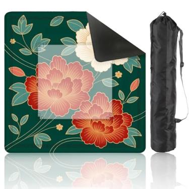 Imagem de Mahjong Mat 31.5" x 31.5" Traditional Oriental Chinese New Year Decoration Japan Kimono Non-Slip Noise Reduction Mahjong Tiles Table Cover for Dominoes Poker Card Board and Tile Games