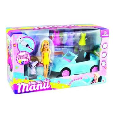 Imagem de Boneca Turma Da Manu Brinquedo Kit Com Carro E Acessórios