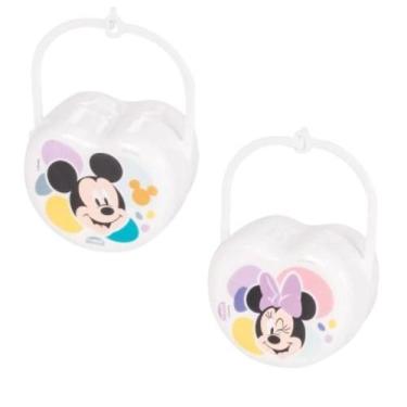 Imagem de Porta Chupeta Plasútil Minnie e Mickey Para Bebê Higiene e Proteção Co