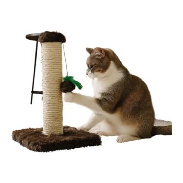 Imagem de Arranhador Para Gatos Com Postes De Sisal E Brinquedo Exclusivo – Ferramenta De Entretenimento(Marrom)