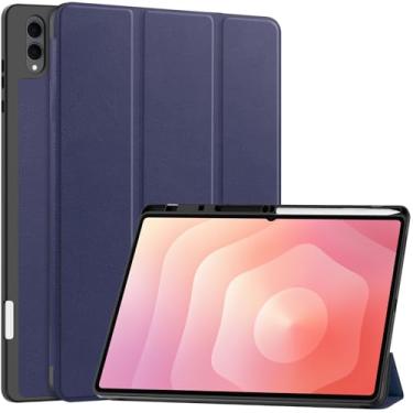 Imagem de YRH Capa para Samsung Galaxy Tab S11 Ultra de 14,6 polegadas 2025, com suporte para caneta, despertar automático, à prova de choque, capa para tablet de TPU macio, 14,7 polegadas (azul escuro)