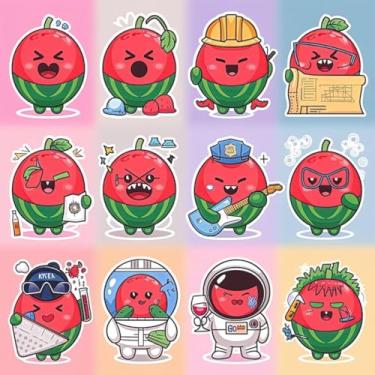 Imagem de Adesivo Infantil de Personagens Fofos Kawaii para Quarto e Cadernos - Decoração com Robô e Desenhos Animados 30x30cm