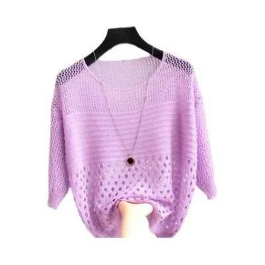 Imagem de Top De Malha De Seda Branca Com Decote Vazado, Blusa Feminina Leve Par