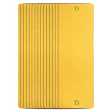 Imagem de DTGN Etiquetas em branco de alumínio de 45 x 15 x 0,3 mm (C x L x P) - Pacote com 15 - Bom para cartões DIY com gravação a laser - Etiquetas retangulares pintadas em branco com 2 furos - ouro