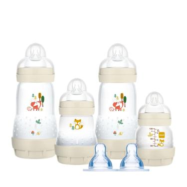 Imagem de Kit 4 Mamadeiras + 2 Bicos Easy Start Gift Set Neutro - MAM