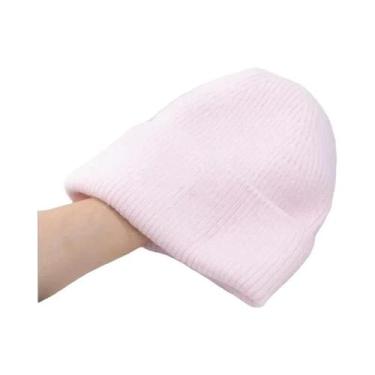 Imagem de Chapéu Feminino de Malha com Pele de Coelho - Quentinho para o Inverno