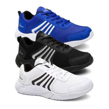 Imagem de Kit 3 Pares Tênis Run Masculino Esportivo Treino Academia Corrida Casu