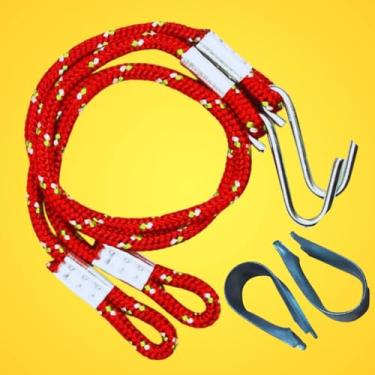 Imagem de Corda Cabo Extensor Alongador mais Protetor de punho | Rede De Descanso e Dormir | (KIT Corda 100cm + Protetor de Punho) | 5 PONTOS@ (Vermelho, 100cm)