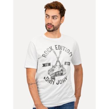 Imagem de Camiseta John John Masculina Regular Guitar Young Branca-Masculino